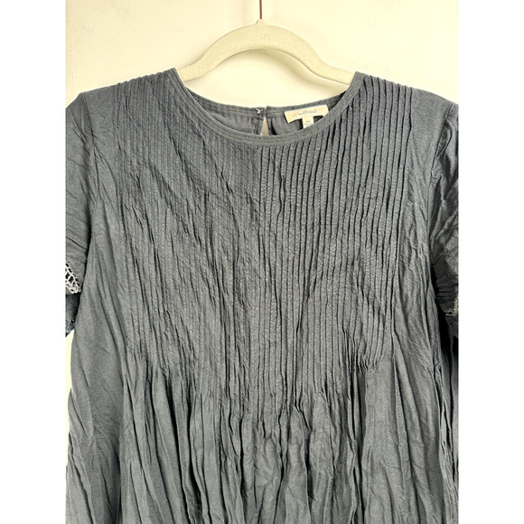 Aritzia Wilfred Black Bohemian Gothic Demure Modal Crinkle Mini Shirt Dress - Picture 3 of 10